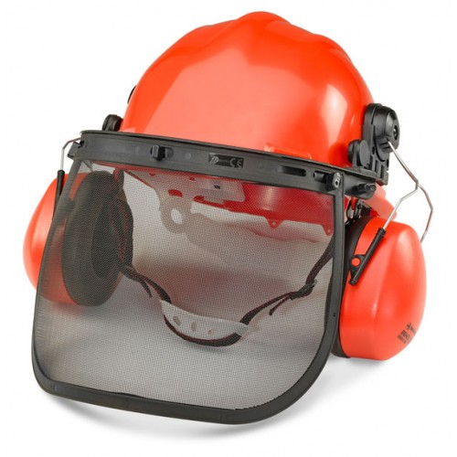 Helmet, Mesh Visor & Ear Defenders Kit Mesh Safety Glasses